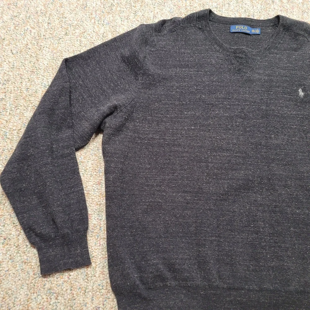 Polo Ralph Lauren Sweater Mens 2XL Charcoal Gray Crewneck Knit Pullover Pony XXL